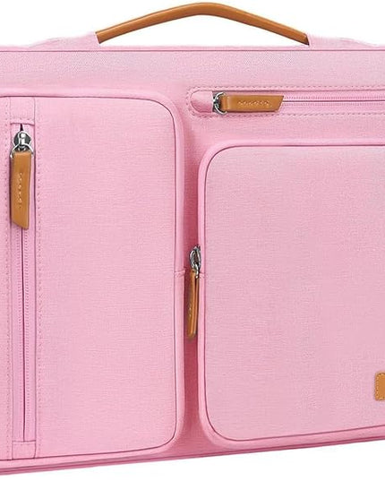 MOSISO 360 Protective Laptop Case 16 inch, 15-15.6 inch Laptop Sleeve Compatible with MacBook Pro 16, HP, Acer, Dell, Lenovo, ASUS, Side Open Carrying Case with 4 Zipper Pockets&Handle, Pink