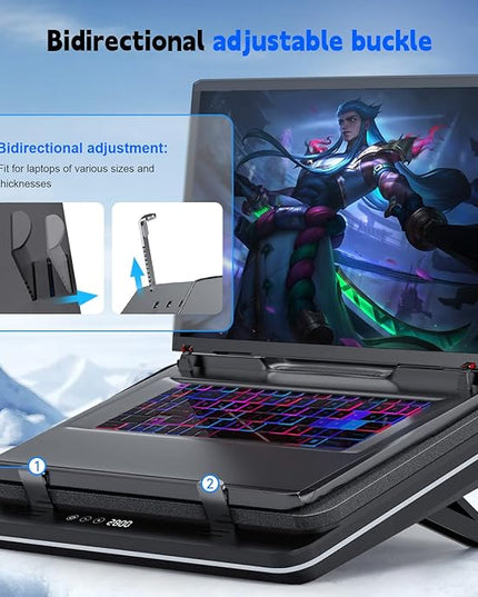 IETS GT600 Laptop Cooling Pad Equipped with Gigantic Turbo-Fan（5.5inch Diameter）,Sealed Foam for Rapid Cooling Gaming Laptop,14.1-19.3 inch Laptop Cooler with 3-Port USB Hub,Dust Filter,Touch Start