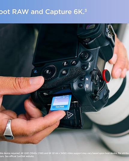 SanDisk 1TB Creator SD UHS-II Card, Read speeds up to 280MB/s, for DSLR and Mirrorless Cameras, 4K UHD, 6K Video, V60, 1 Month of Adobe Creative Cloud Included - SDSDXEP-1T00-GNCIS