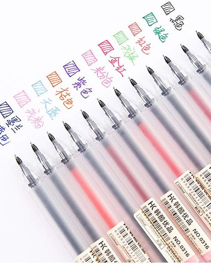 sencoo 12 pack Premium Gel Ink Pen Fine Point Pens Ballpoint Pen 0.5mm for Japanese Office School Students Stationery Supply Children Gift Pens