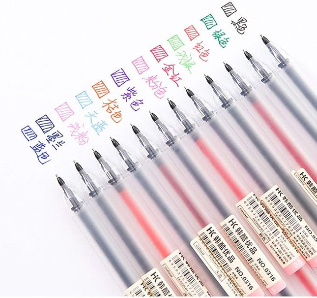 sencoo 12 pack Premium Gel Ink Pen Fine Point Pens Ballpoint Pen 0.5mm for Japanese Office School Students Stationery Supply Children Gift Pens