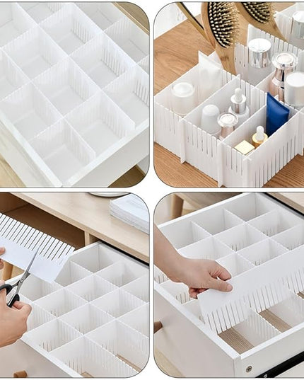 10pcs Home Drawer Dividers Combination Organizers for Socks Underwear Makeup Closet Storage Neat Partition Separators White