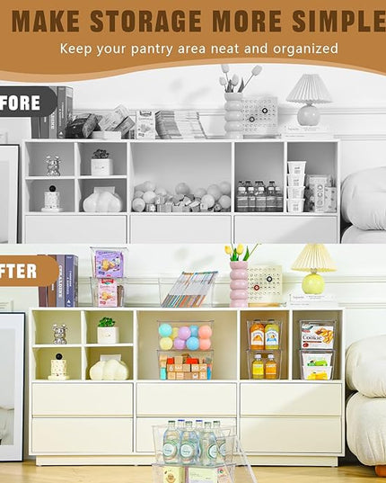 6 Pack Clear Storage Bins with Lids, 7 Quart Stackable Storage Boxes for Storage and Organization, Plastic Storage Containers with Lids, Plastic Bins with Handles for Office, Bedroom, Study Room