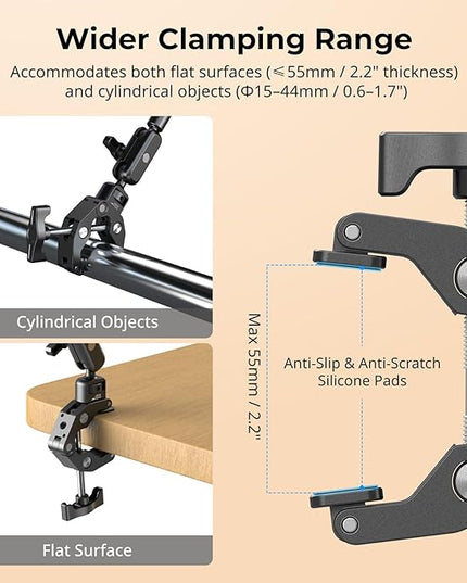 SMALLRIG Desktop Clamp Magic Arm Kit for MagSafe for iPhone, 67cm Two-Stage Adjustable Flexible Arm with Secure Grip for Smartphone, Webcam, Action Cameras - 5626