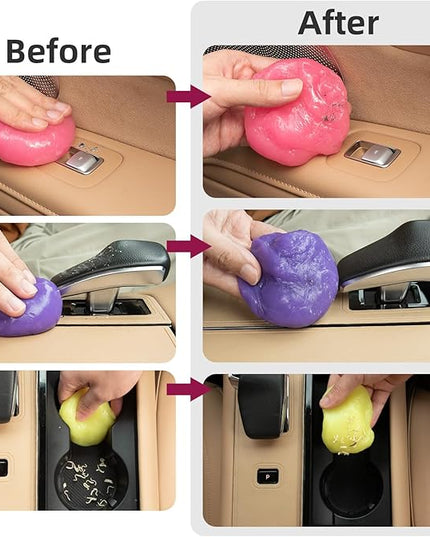 Car Cleaning Gel Reusable 4Pack - Dust Cleaning Putty Keyboard Slime for Car Interior Air Vent Cleaner, Auto Detailing Tools Accessories, Dust Remover Gifts for Men Women,Cleanings Gadgets,400g