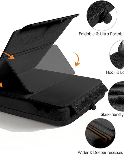 TpeeTeek Tablet Pillow Stand with Storage, Foldable iPad Holder for Lep, Bed, Sofa, and Desk - Soft Pad Dock with Pocket and Stylus Mount Compatible with 4-13" iPad Pro/Air/Mini, Galaxy Tab, Kindle