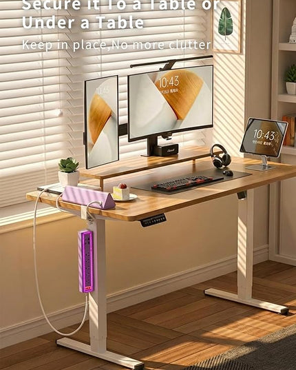 Desk Clamp Power Strip with Nightlight, 40W Fast Charging, 6FT Extension Cord, 4x20W USB-C & 2 USB Ports, 5 AC Outlets, Fits 1.69-Inch Table Edges