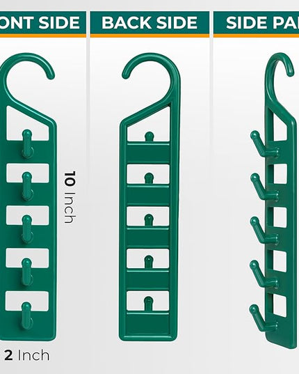 CraftyCrocodile Space Saving Hangers for Clothes - 2 in Pack, Heavy Duty Plastic, Multi Closet Space Savers for Shirts, Pants, Jeans, Sweaters - Hanger Organizer Space Saver