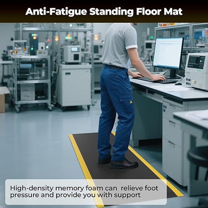 Anti Fatigue Mats for Workshop, 84" x 35" Ergonomic Anti-Fatigue Standing Floor Mat, Comfortable, Durable and Anti-Slip Memory Foam Floor Mat, Helps Relieve Back and Leg Soreness During Work