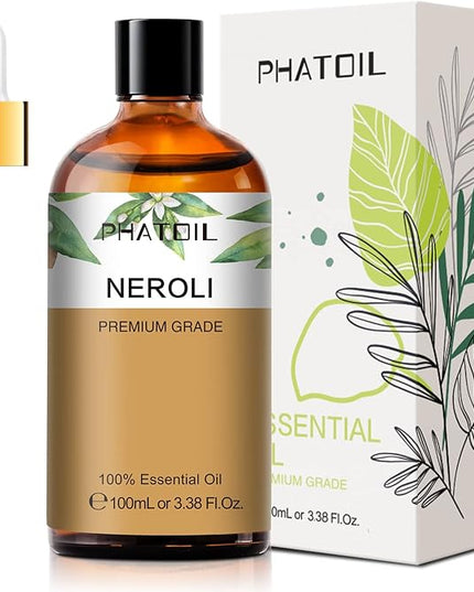 Neroli 3.38fl.oz Essential Oil, PHATOIL Pure Aromatherapy Oils for Diffuser, Humidifier, Perfect for DIY Soap, Candle, Bath Bombs Making(100ml)