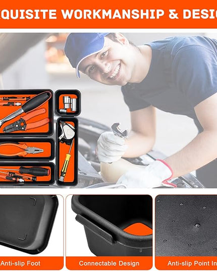 Tool Box Organizer, Tool Drawer Organizer Tray Divider, Toolbox Organization, Garage Tool Organizers and Storage, Tool Box Accessories for Rolling Tool Chest Cabinet (Orange (47PCS))