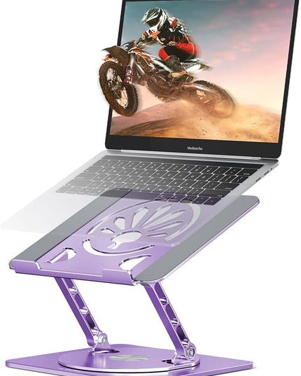 Adjustable Laptop Stand for Desk-360° Rotating Foldable Laptop Holder Ergonomic Laptop Riser for MacBook Pro/Air Dell HP Lenovo Notebook up to 16",Purple