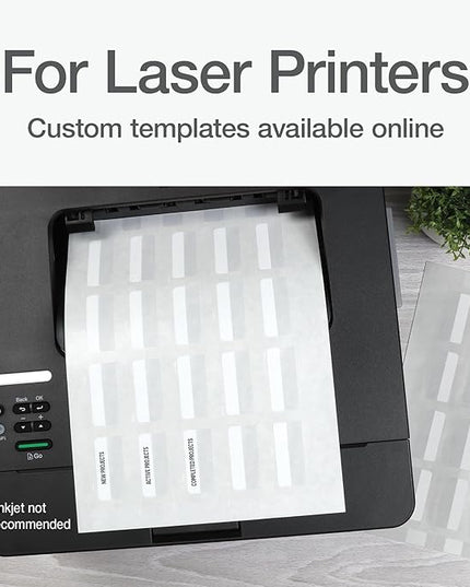 Redi-Tag Laser Printable Tabs, Permanent Index Tabs, Customizable Adhesive Labels, White, 2" x 0.875", 300 Per Pack (B39170)
