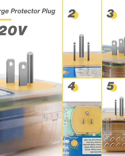 [ETL Listed] BSEED Surge Protector, Outlet Voltage Protector for Home Appliances, Power Surge Protector Suit for Refrigerator, Computer and Freezer, Adjustable Voltage Regulator, 120V, 1800W, 1 Pack