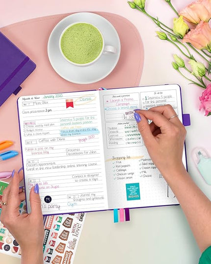 GoGirl Planner and Organizer for Women – Compact Size Weekly Planner, Goals Journal & Agenda to Improve Time Management, Productivity & Live Happier. Undated – Start Anytime, Lasts 1 Year – Purple