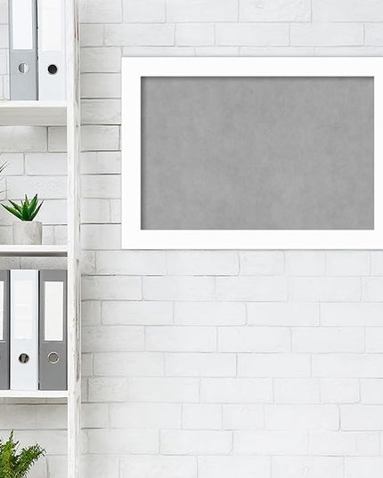 Amanti Art White Framed Magnetic Board 19x27 Medium Vision Board for use with Magnets, 100% Metal Sheet to Display Items as Office Decor or for Home Organization in mudroom, Kitchen or Kids Room