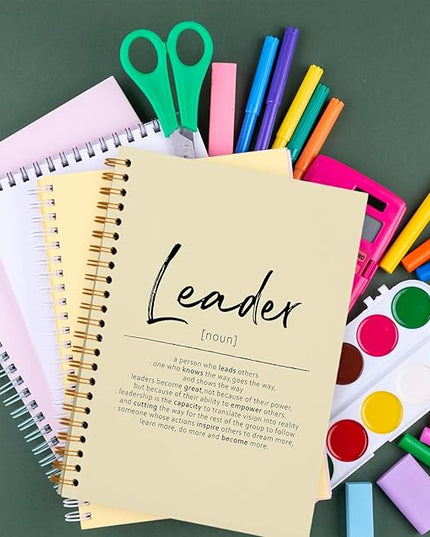 OXW Thank You Gifts for Leader, Meeting Notebook for Work, Appreciation Gift for Mentor Boss Manager, Office Supplies Leadership Gifts, Cream College Ruled Hardcover Spiral Notebook 5.5 x 8.3