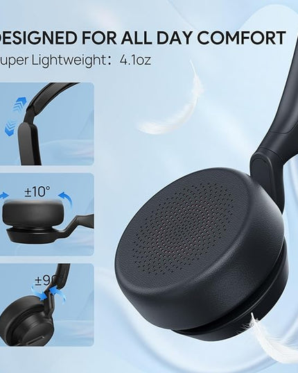 Yealink UH42 USB-A Mono Headset with Mic for PC Computer, Wired Headphones Teams Certified, Noise Cancelling Microphone, in-Line Controls, All Day Comfort