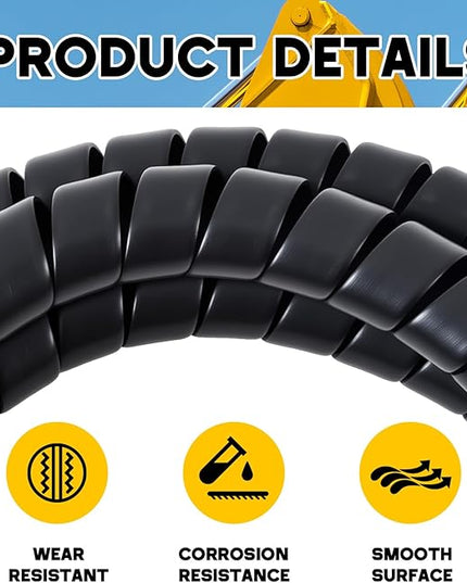 Innconee 1 Pcs Spiral Wrap Cable Protector, Safe 1" Od x 20' Pre Cut Lengths Hydraulic Hose Protector Wrap to Avoid Wear and Extend Life for Hydraulic Pneumatic Hoses(Black)