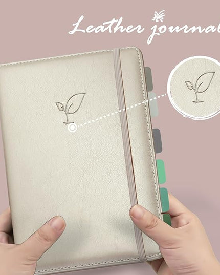 Lined Journal Notebook, 400 Pages Thick Journal for Writing, A5 Hardcover Leather Notebook with 100Gsm College Ruled Paper for Women Men Work Note taking, 5.8" x 8.4", Rose Gold