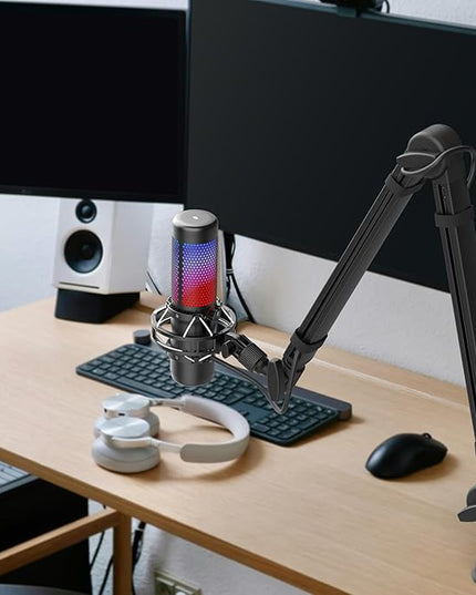 Mic Arm, Premium Microphone Boom Arm with Cable Management, 360°Rotatable Boom Arm, Mic Boom Arm for Streaming, Gaming, Podcasts, Home Office, Recording