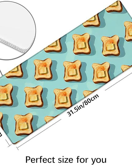 Toast Extra Large Gaming Mouse Pad, Desk Mat, Non-Slip Rubber Base, MousePads for School, Work, Home Accessories Decor Gifts 31.5" x 11.8"
