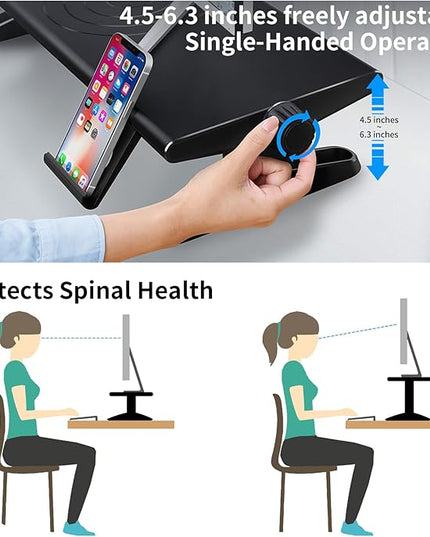 Computer Monitor Stand Riser for Desk,4.5-6.3 Inches Freely Height Adjustable with Cellphone Holder,Multi-Purpose Desktop Organizer Monitor Stands Riser for Computer,Laptop,Printer,TV (BLack)