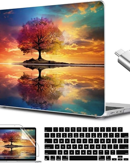 CISSOOK Compatible with MacBook Air 13.6 inch Case 2025 2024 2023 2022 Release Model A3240 A3113 A2681, Protective Plastic Hard Shell Case Cover for MacBook Air 13 inch M2 M3 M4, Tree Landscape