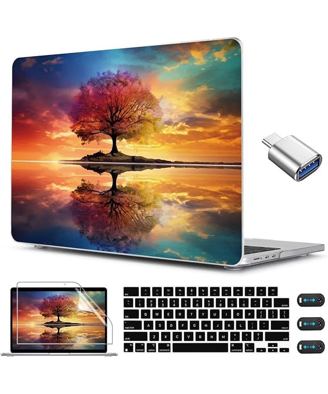 CISSOOK Compatible with MacBook Air 13.6 inch Case 2025 2024 2023 2022 Release Model A3240 A3113 A2681, Protective Plastic Hard Shell Case Cover for MacBook Air 13 inch M2 M3 M4, Tree Landscape