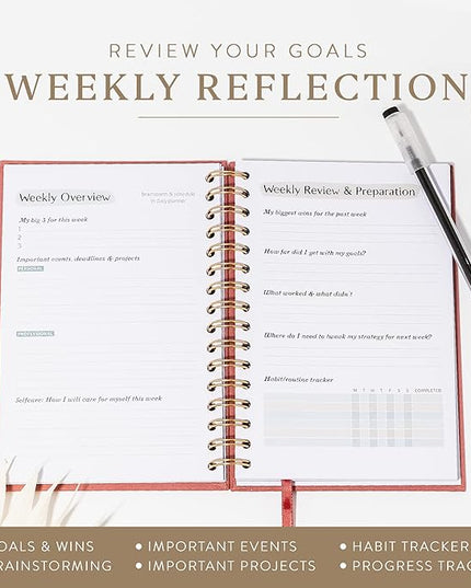 The ADHD Planner - Undated Daily Weekly Schedule Organizer Journal for Disorganized People - Habit Tracker Record Emotions & Mood - Academic Goals - Structure & Focus for Adults Brains (Spiral)