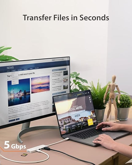 j5create USB-C Multi-Port Hub with Power Delivery with 4K HDMI/2 USB-A 5Gbps/PD 100W Charging SD&Micro SD/3.5mm Audio | for MacBook Pro&Air/iPad Pro/iMac/Surface/XPS/Thinkpad/Galaxy/and More(JCD373EW)
