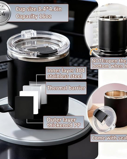 Coffee Mug Warmer, Smart Cup Warmer for Desk with 9 Temperature Settings (100℉-180℉), Auto Shut Off 1-12H Timer, LED Indicator, 4 inch Heating Plate for Coffee, Tea, Milk, Candle Warming