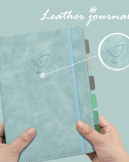 Lined Journal Notebook, 400 Pages Thick Journal for Writing, A5 Hardcover Leather Notebook with 100Gsm College Ruled Paper for Women Men Work Note taking, 5.8" x 8.4", Smoky Blue