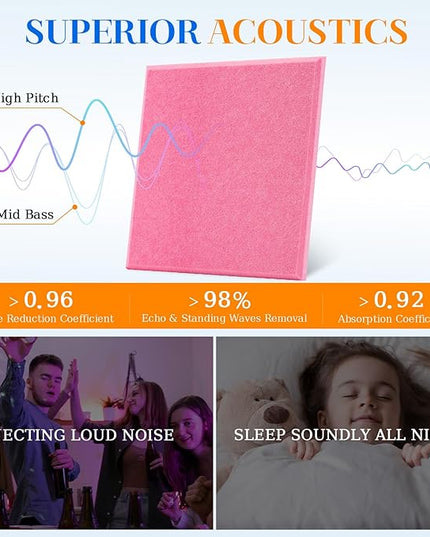 DOLLAR BOSS Large Cork Board for Wall 48" x 36" x 0.5" Pink Bulletin Board 12 Packs Corkboard Tiles Self Adhesive Felt Wall Tiles for Office Home School, Pink