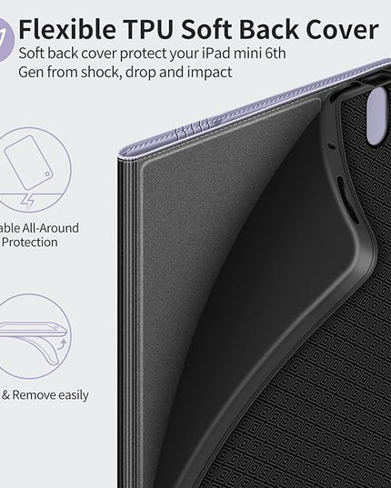 H HOLIMET Case for iPad Air 11 inch 2025 (M3)/2024 (M2) /iPad Air 5th Generation 2022/iPad Air 4th Generation 2020 10.9 Inch with Pencil Holder Shockproof Protective Cover Vegan Leather (Purple)