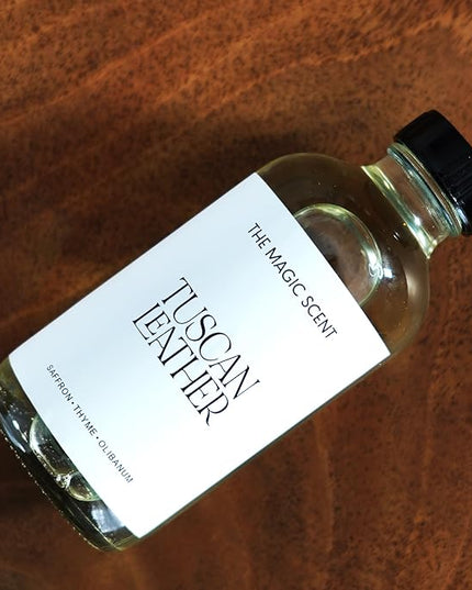 The Magic Scent Tuscan Leather Diffuser Oil - Hotel & Home Luxury Scents - Diffuser Oil Scents for Home Designed for Use in All Diffusers - 16.9 fl oz, 500 mL