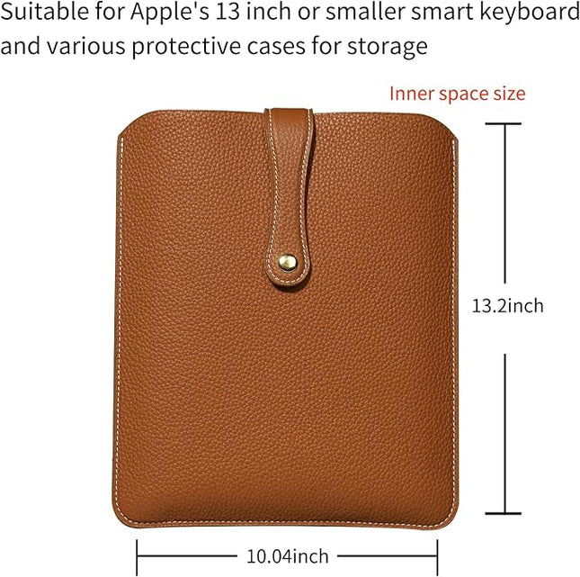Genuine Leather Laptop Sleeve 13 Inch, Precisely Compatible with MacBook Pro M2 2022 M1 2020-2016 & Mac Air M3 2024 M2 2022 M1 2020,IPad Pro 12.9/Air13/,can be Placed with Magic Keyboard