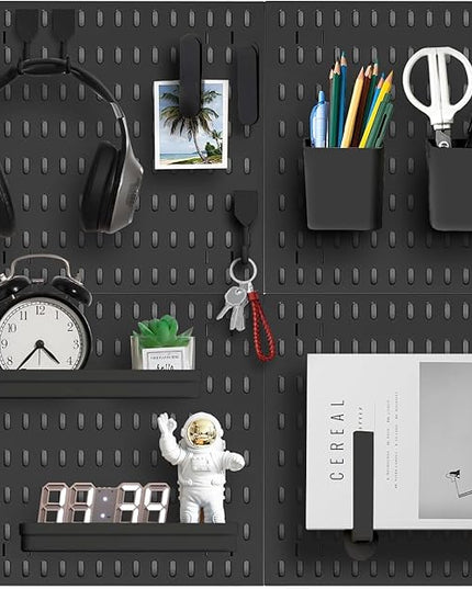 Revamp Your Space With A Versatile Pegboard Kit - Effortlessly Organize Home, Office, And Gaming Setup With Customizable Hanging Solutions (Black)