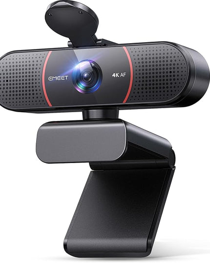 EMEET C960 4K Webcam for PC, 4K UHD Sony Sensor, PDAF Auto Focus, Dual AI Noise-Cancelling Mics, Auto Light Correction, 73° FOV, Plug&Play Webcam w/Privacy Cover, Works w/Zoom/Teams/Skype/Google Meet