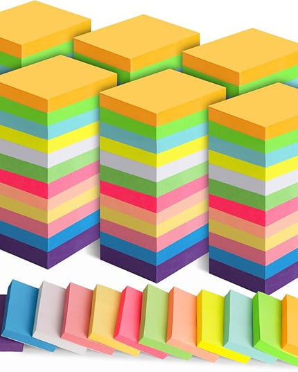 60 Pack Sticky Notes 1.5x2 in, Small Self Stick Note, 12 Color Mini Sticky Notes Pad Bulk, Assorted Bright Colors Paper Memo Pads for Office School Notebook Supplies, 75 Sheets/pad 4500 Sheets