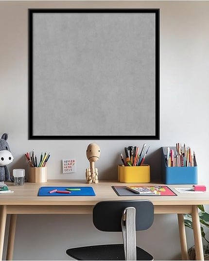 Amanti Art Black Framed Magnetic Board 25x25 Medium Vision Board for use with Magnets, 100% Metal Sheet to Display Items as Office Decor or for Home Organization in mudroom, Kitchen or Kids Room