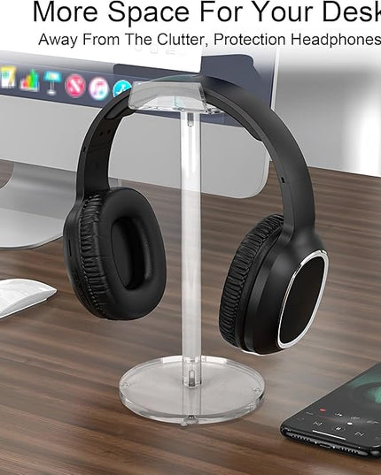 Acrylic Desktop Headphone Holder, Countertop Accessories Stand,Universal for All Music Gaming Headsets 1 Pack(DP015)