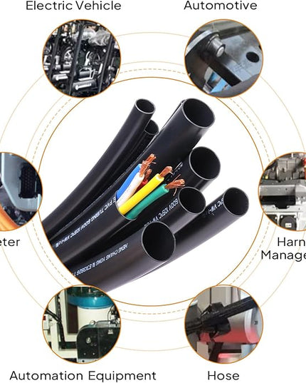 SUNNAREPOON Black Wire Harness Tubing, Car Unshrinkable Insulation Cord Sleeve for Wire Shielding Sheathing Organizer/Protection/Covering (3/4''(20MM) - 18FT(216INCH))