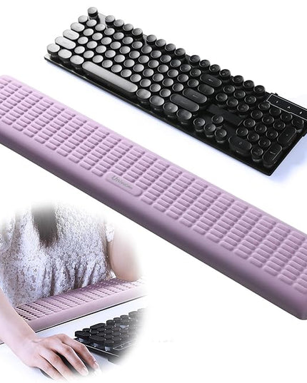 UnivoColors PostureUp L-Shaped Desk Long Wrist Rest Elbow, Non-Slip, Memory Foam, Desk Edge Support, Ergonomic Design for Long-Hour Work (23.6 * 3.9 inch One-Piece Design,Purple)