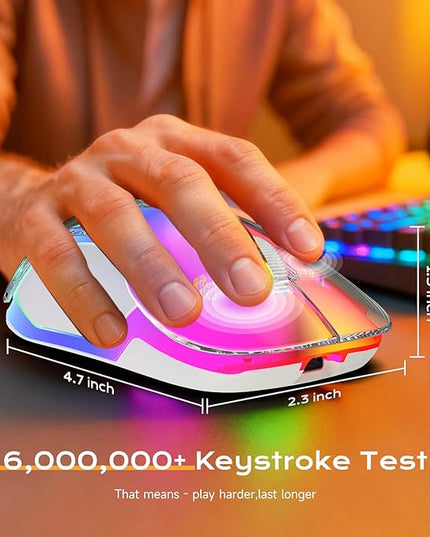 memzuoix 2.4G LED Wireless Mouse, Rechargeable Ergonomic Mouse with Detachable Cover, 1400 DPI Portable Optical Computer Mouse with USB Receiver for Laptop, PC, Desktop and MacBook, 5 Buttons