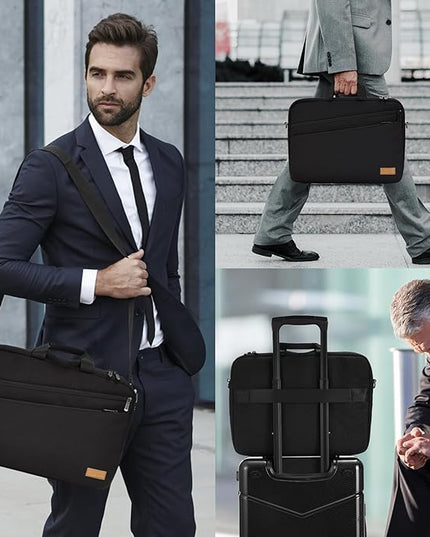 15 15.6 16 17 17.3 inch Laptop Computer PC Shoulder Bag Carrying Case, Water-Repellent Briefcase
