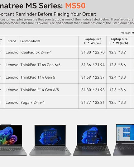 Smatree MS50 Hard EVA Protective Sleeve Case with Stand Compatible for 14 inch Lenovo Yoga 7 2-in-1, for Lenovo IdeaPad 5X 2-in-1, for ThinkPad T14s/T14 Gen 6/5, for ThinkPad E14 Gen 5/6 Sleeve