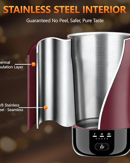 Self-Heating Coffee Mug, 14oz Heated Coffee Mug - Rechargeable Temperature Control Coffee Mug Keep Coffee Hot, Smart Mug Great Gift for Coffee Lovers & Slow Sippers