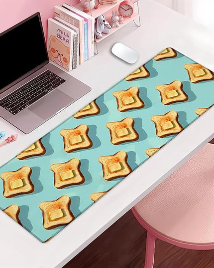 Toast Extra Large Gaming Mouse Pad, Desk Mat, Non-Slip Rubber Base, MousePads for School, Work, Home Accessories Decor Gifts 31.5" x 11.8"