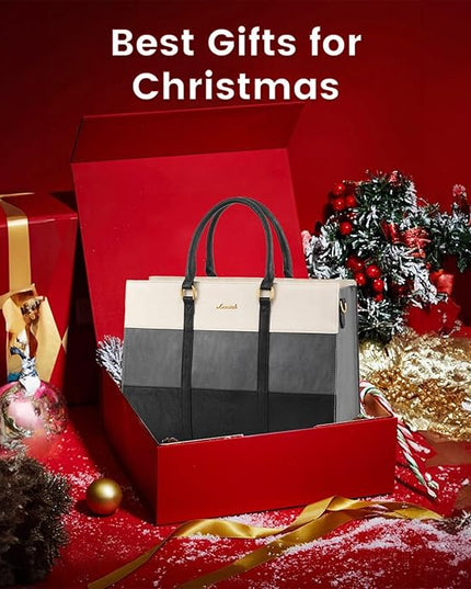 LOVEVOOK Laptop Bag for Women, 15.6 Inch Laptop Tote Bag, Vintage Leather Work Bags for Women, Waterproof Computer bag with Clutch Purse, Large Capacity Briefcase, Business Office Bag